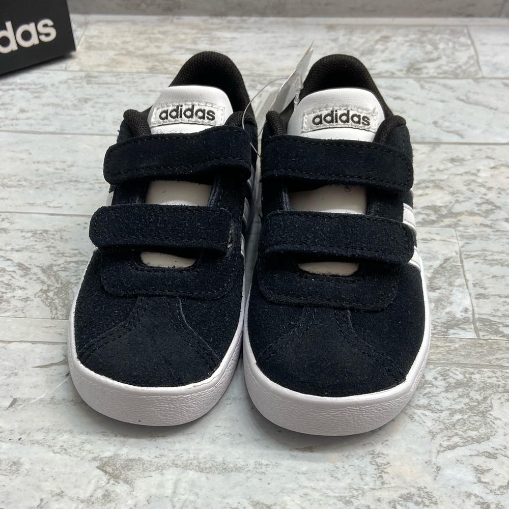 Adidas toddlers VL Court 2.0  black & white shoes - Picture 6 of 8